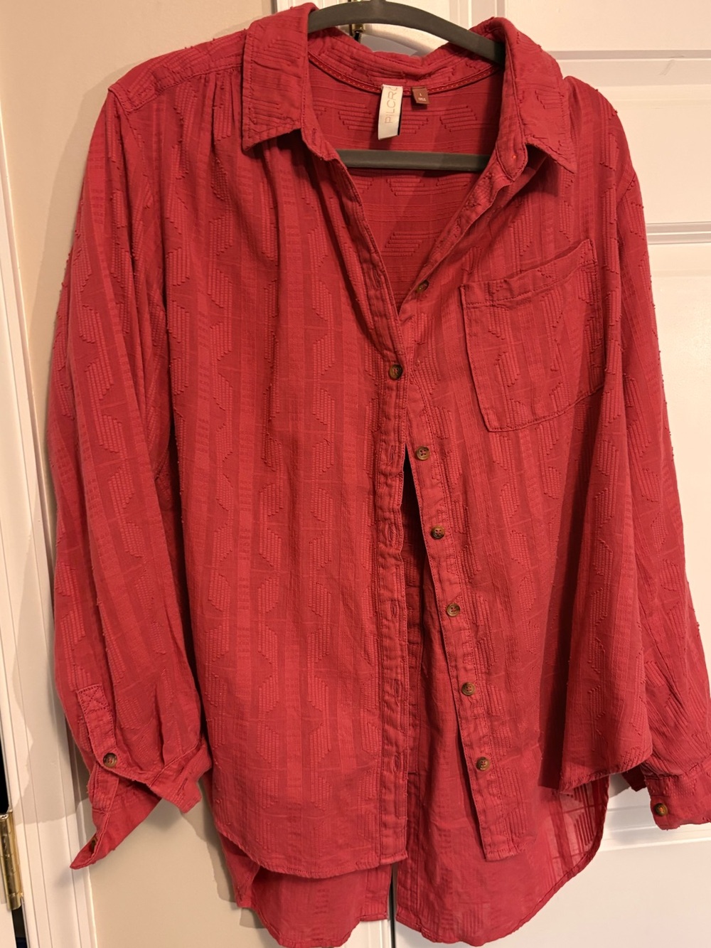 Women’s Fuschia -Up Casual Shirt- Pilco size L